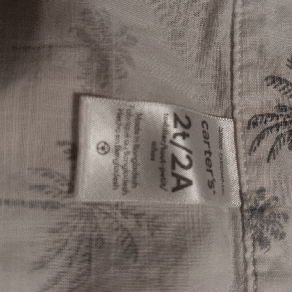 Carter's Gray Palm Tree Shirt For Baby Boy 2years Old